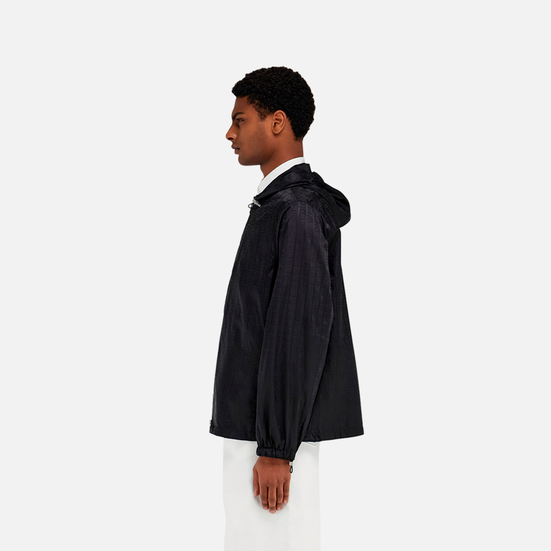 Chaqueta Negra Gancini-jacquard Hombre