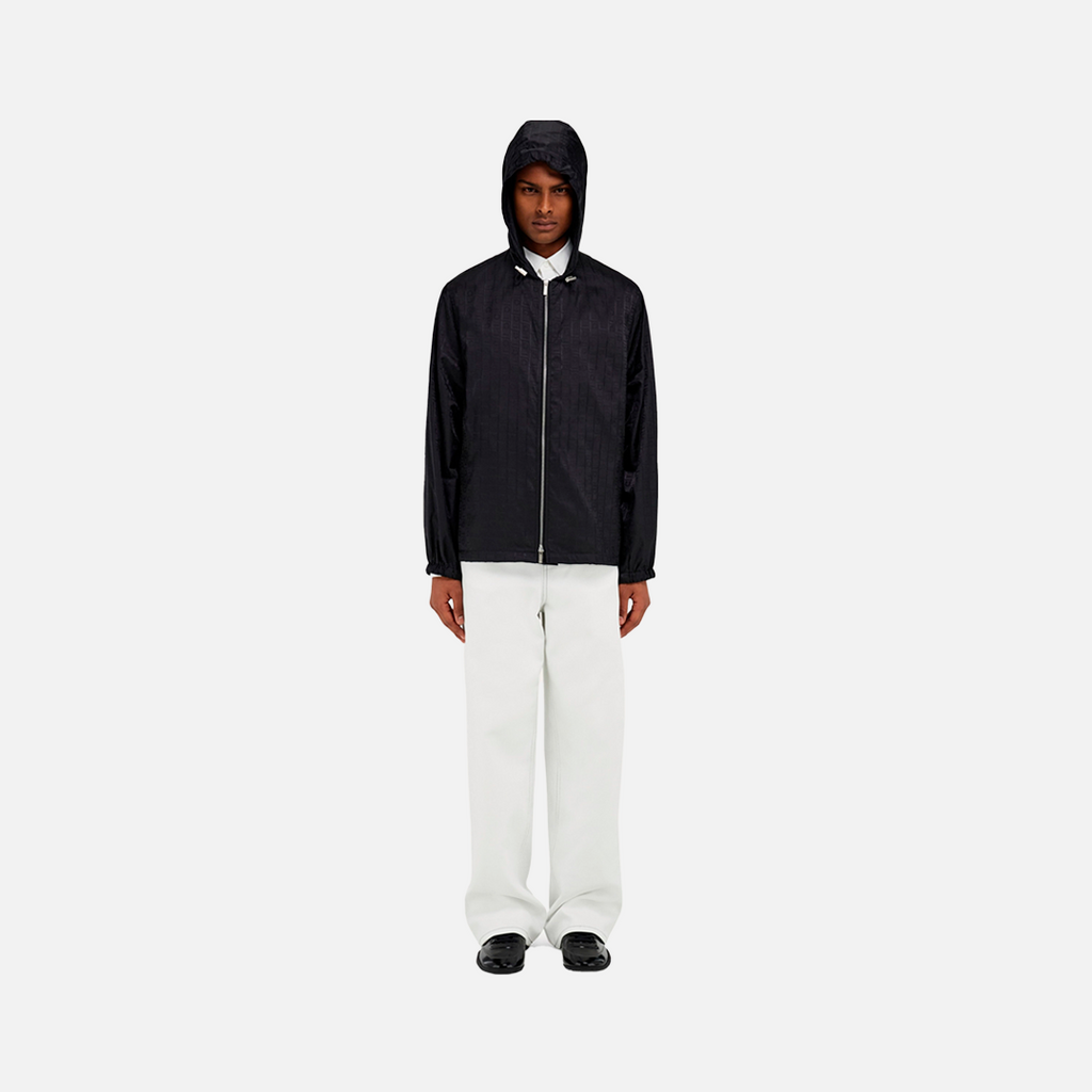 Chaqueta Negra Gancini-jacquard Hombre