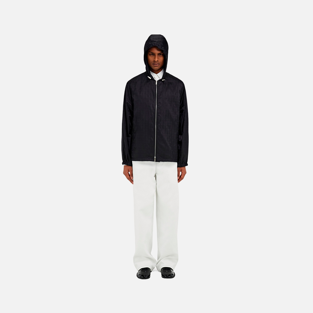 Chaqueta Negra Gancini-jacquard Hombre