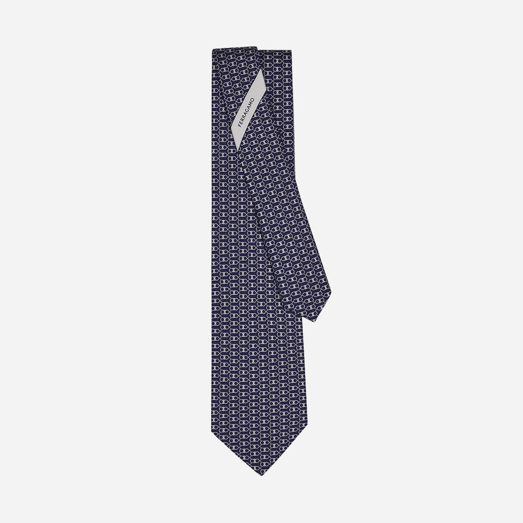 Corbata Estampado Azul Marino S.F.