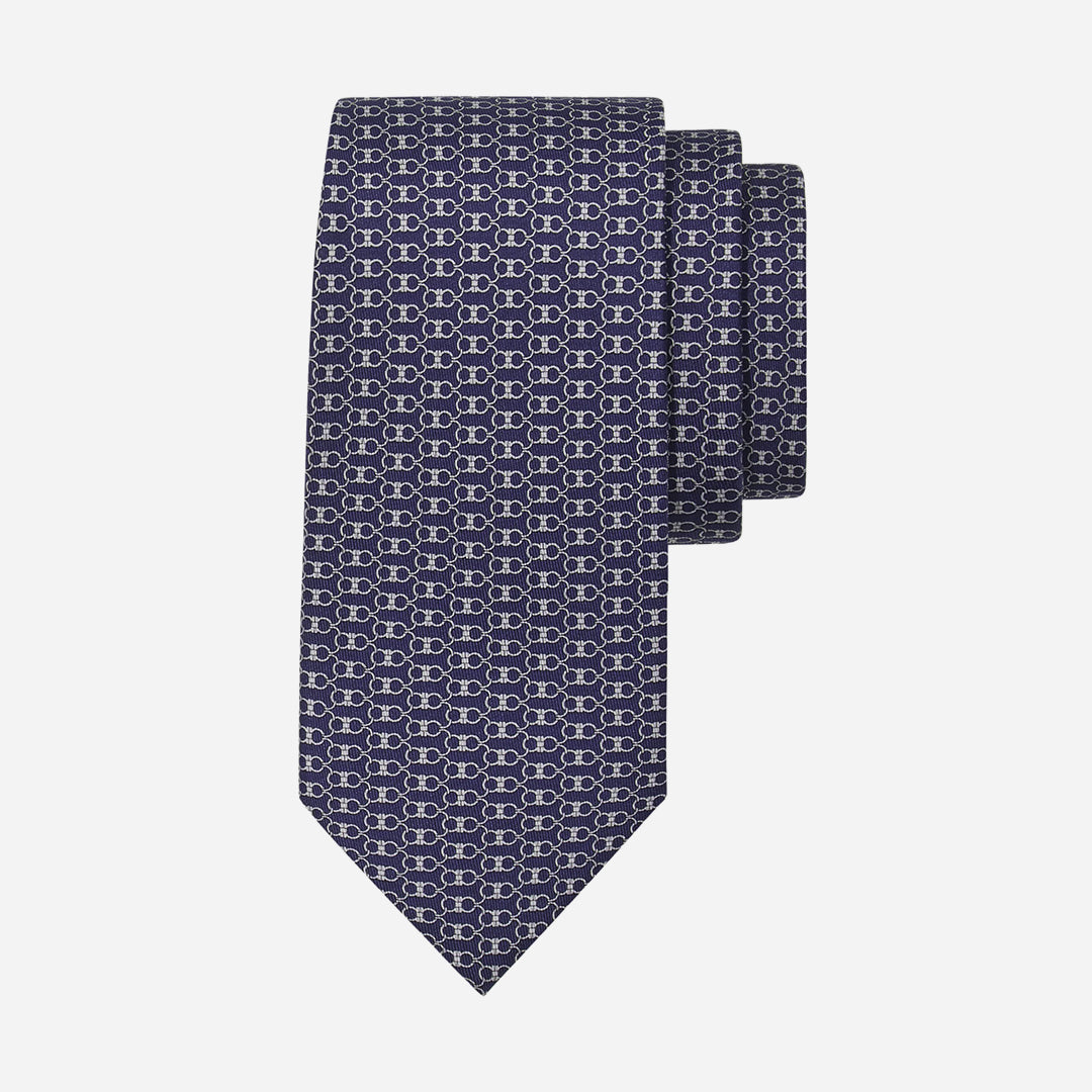 Corbata Estampado Azul Marino S.F.