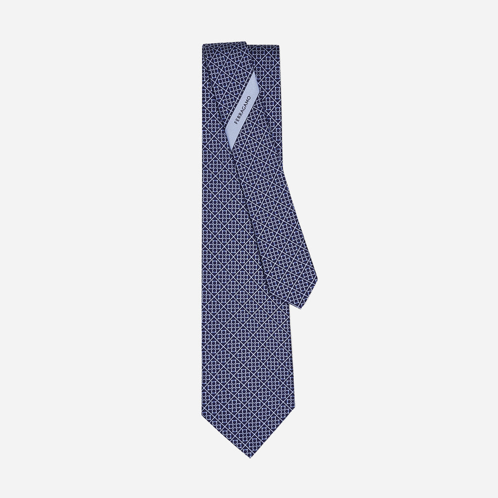 Corbata Estampado Seda Azul S.F.
