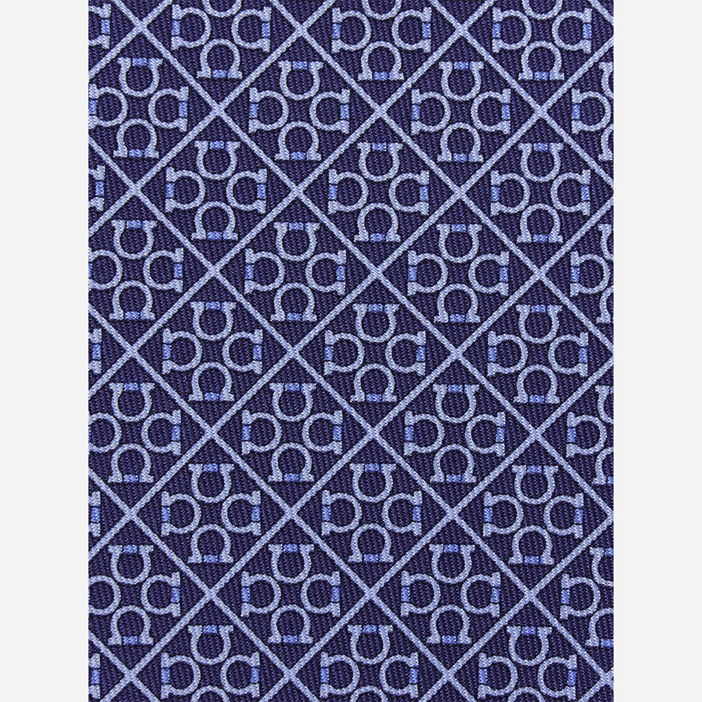 Corbata Estampado Seda Azul S.F.