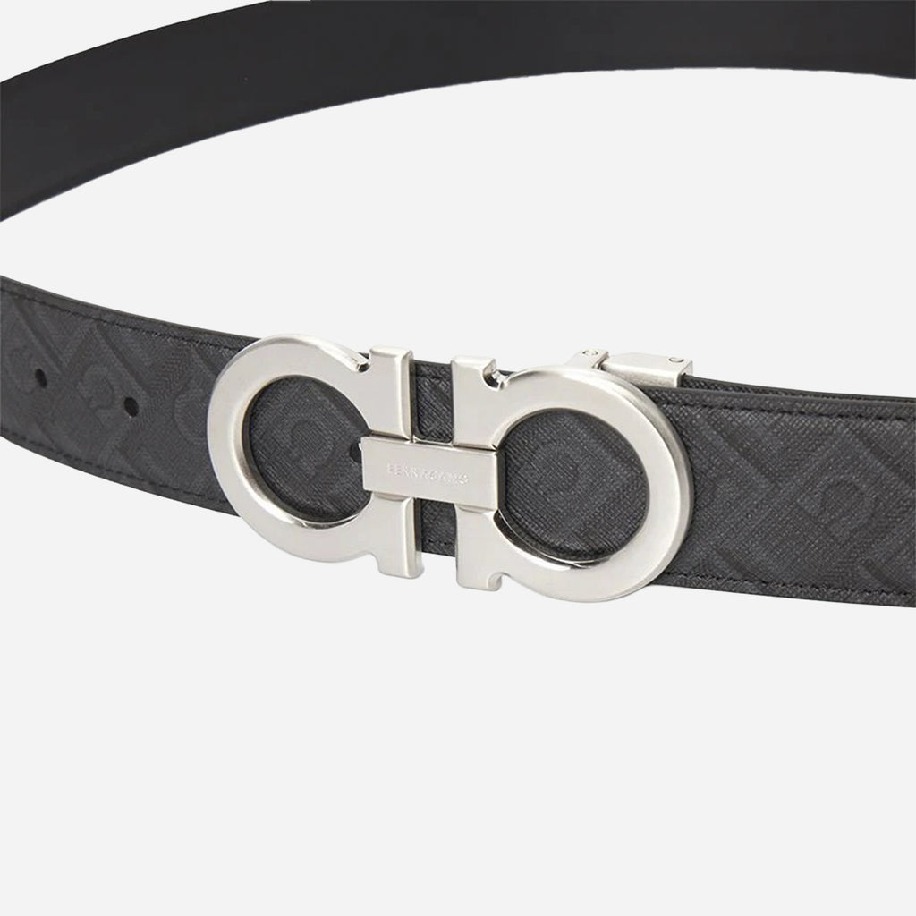 Cinturón Reversible Negro Cuero Lujo S.F.