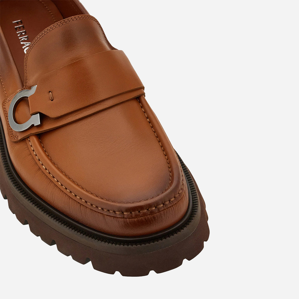 Zapato Mocasines Andover Gancini Café Natural S.F.