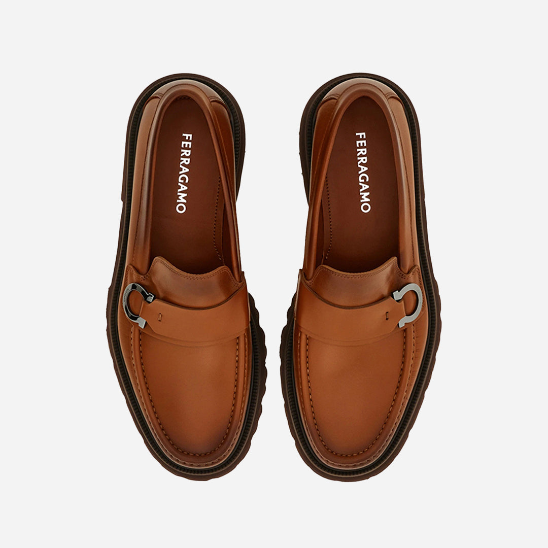 Zapato Mocasines Andover Gancini Café Natural S.F.