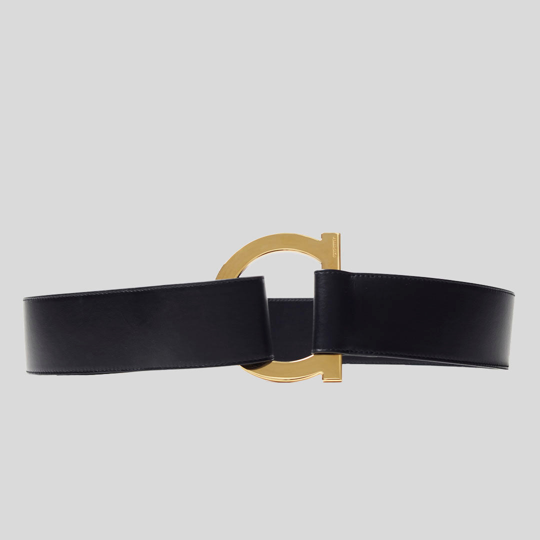 CINTURON FERRAGAMO DAMA NEGRO CUERO (760680-0256)