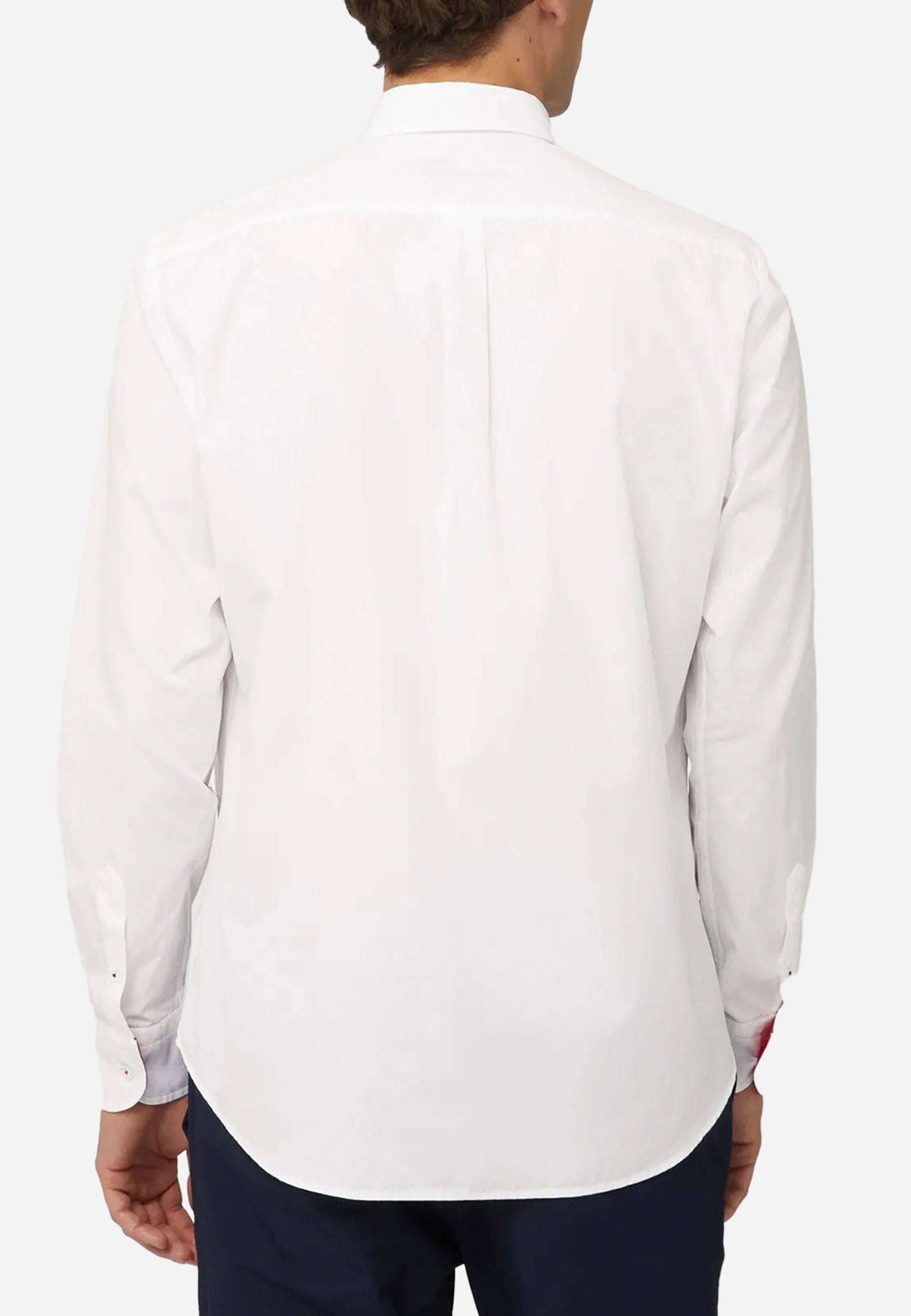 Camisa Blanca Detalles Azul/Rojo H&B