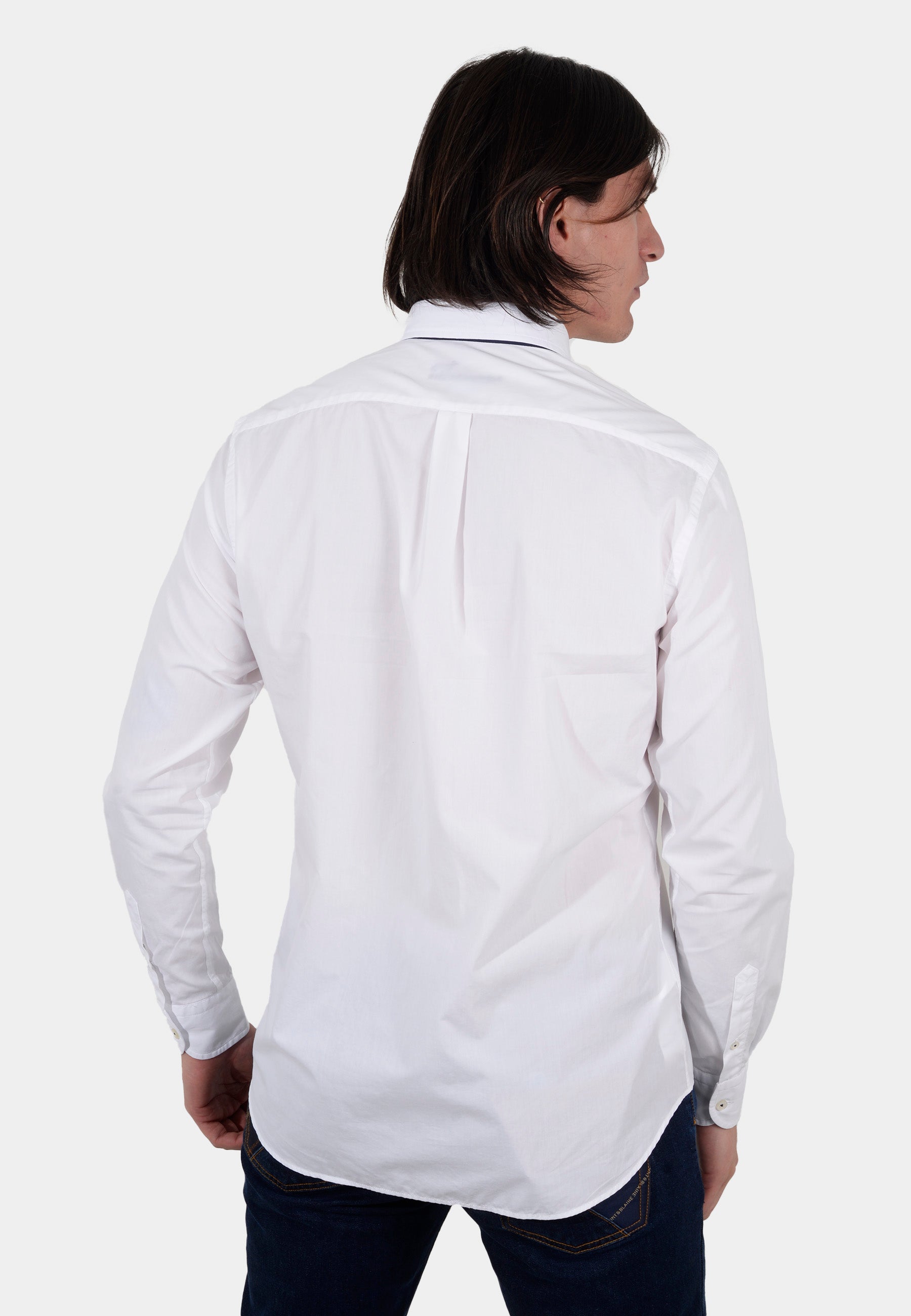 Camisa Blanca Con Una Franja Horizontal H&B