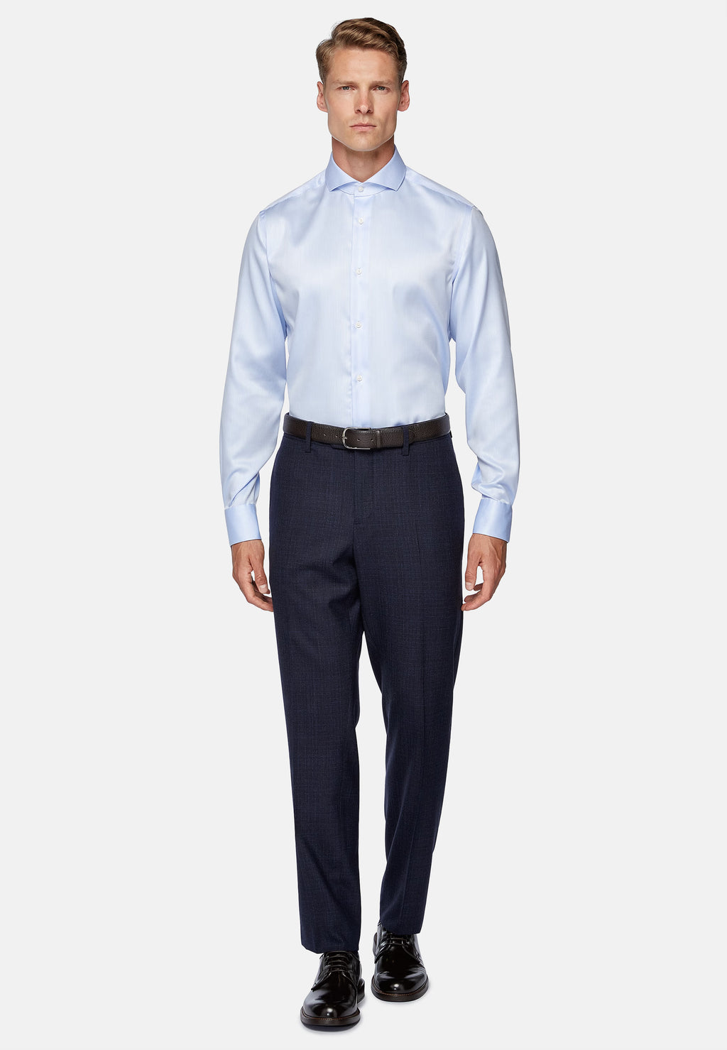 CAMISA BOGGI AZUL ALGODON