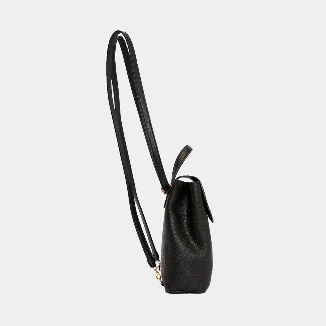 Bolso Dama Mini Gancini de Piel Granulada Negro S.F.