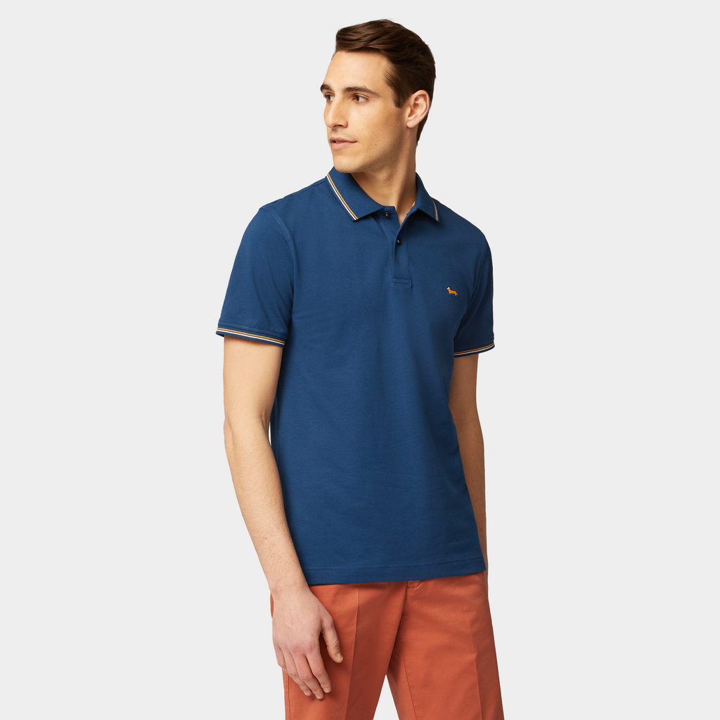 CAMISETA POLO HARMONT AZUL ALGODÓN  (LNJ0320208620-808)