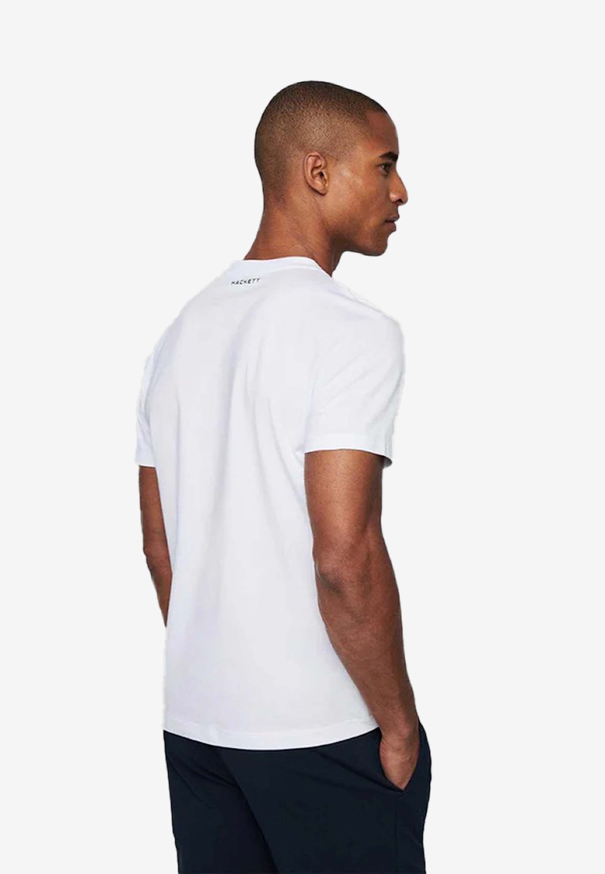 CAMISETA-TSHIRT HACKETT LONDON BLANCO ALGODON (HM500804-800)