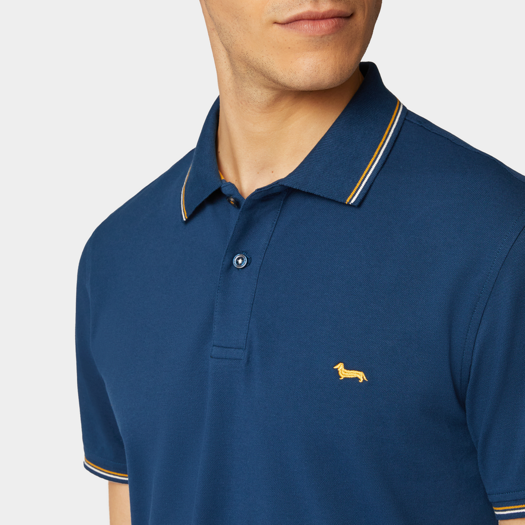 CAMISETA POLO HARMONT AZUL ALGODÓN  (LNJ0320208620-808)