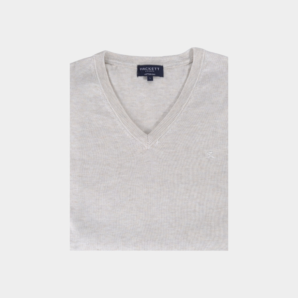 SWETER HACKETT BEIGE 80% COTTON, 20% SILK