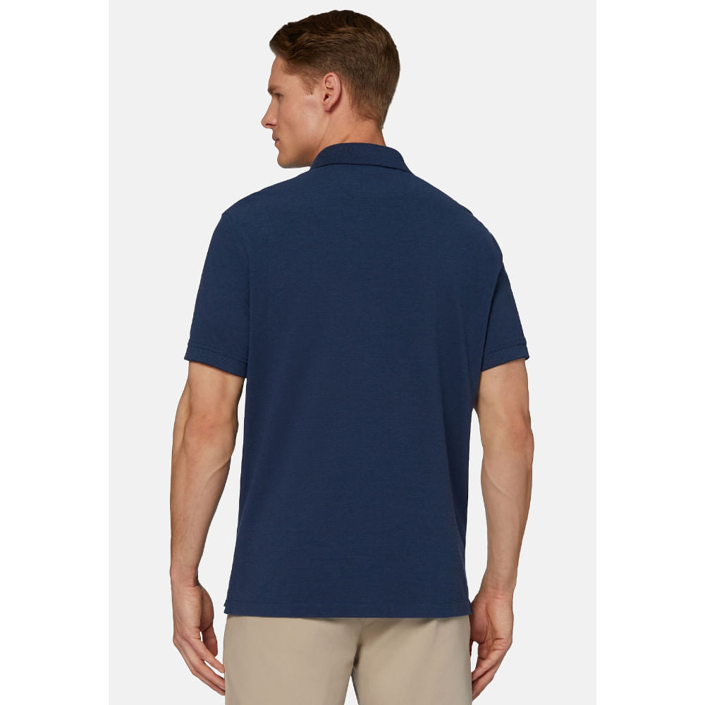 CAMISETA POLO  BOGGI AZUL ALGODON