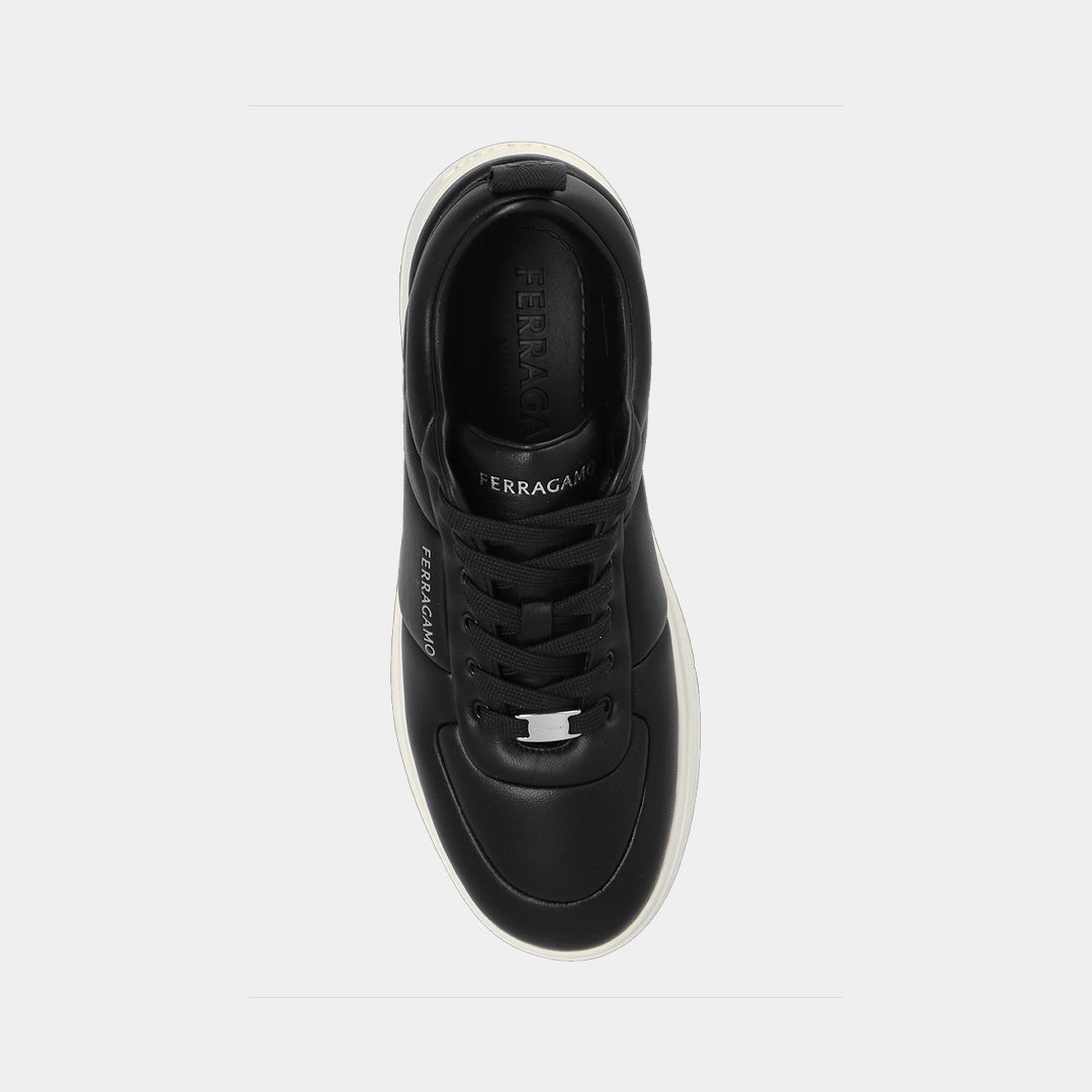 TENIS FERRAGAMO NEGRO CUERO (774865-CARO MAN)