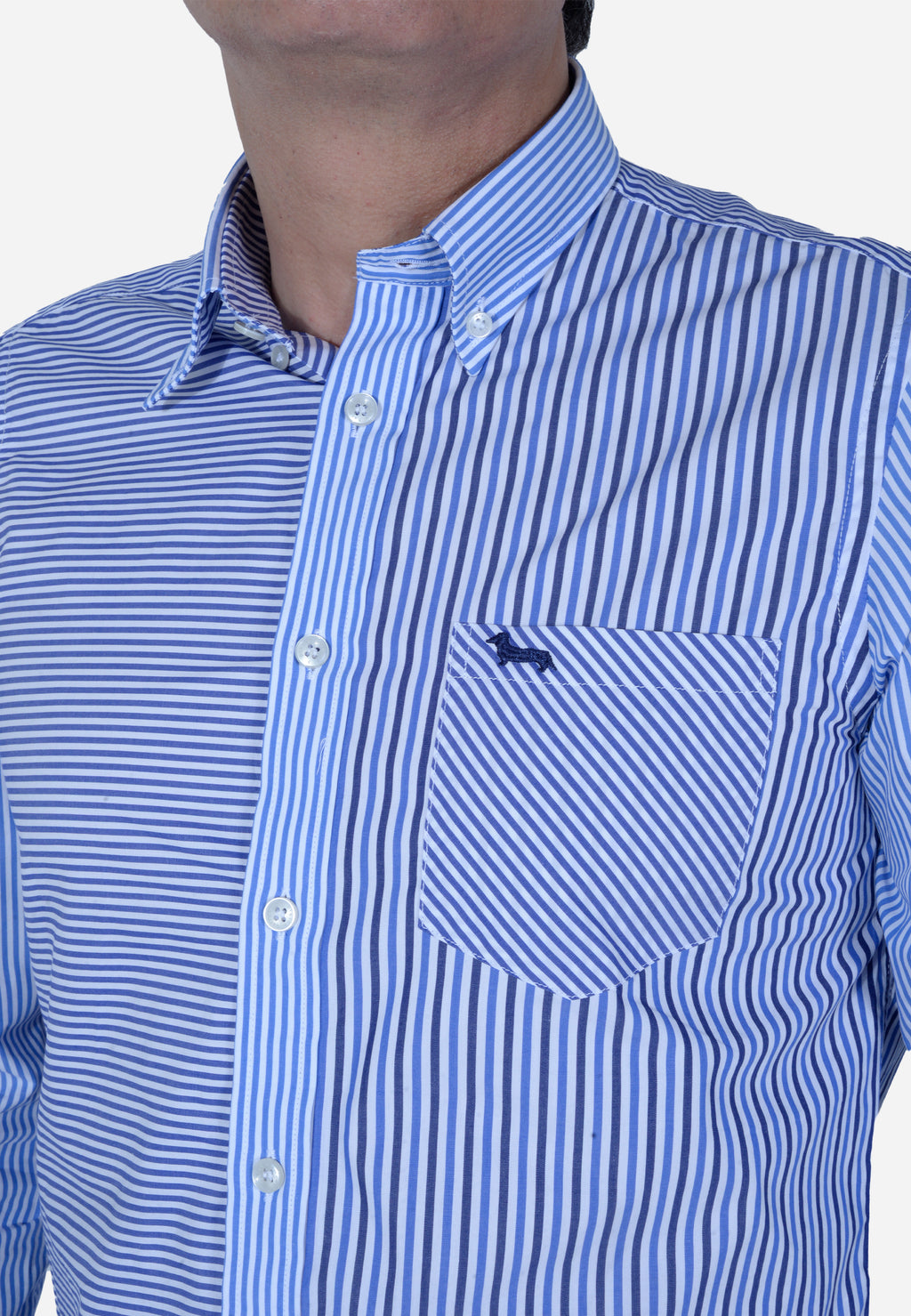 CAMISA HARMONT & BLAINE RAYAS AZUL ALGODÓN (CRL062012755M-100)
