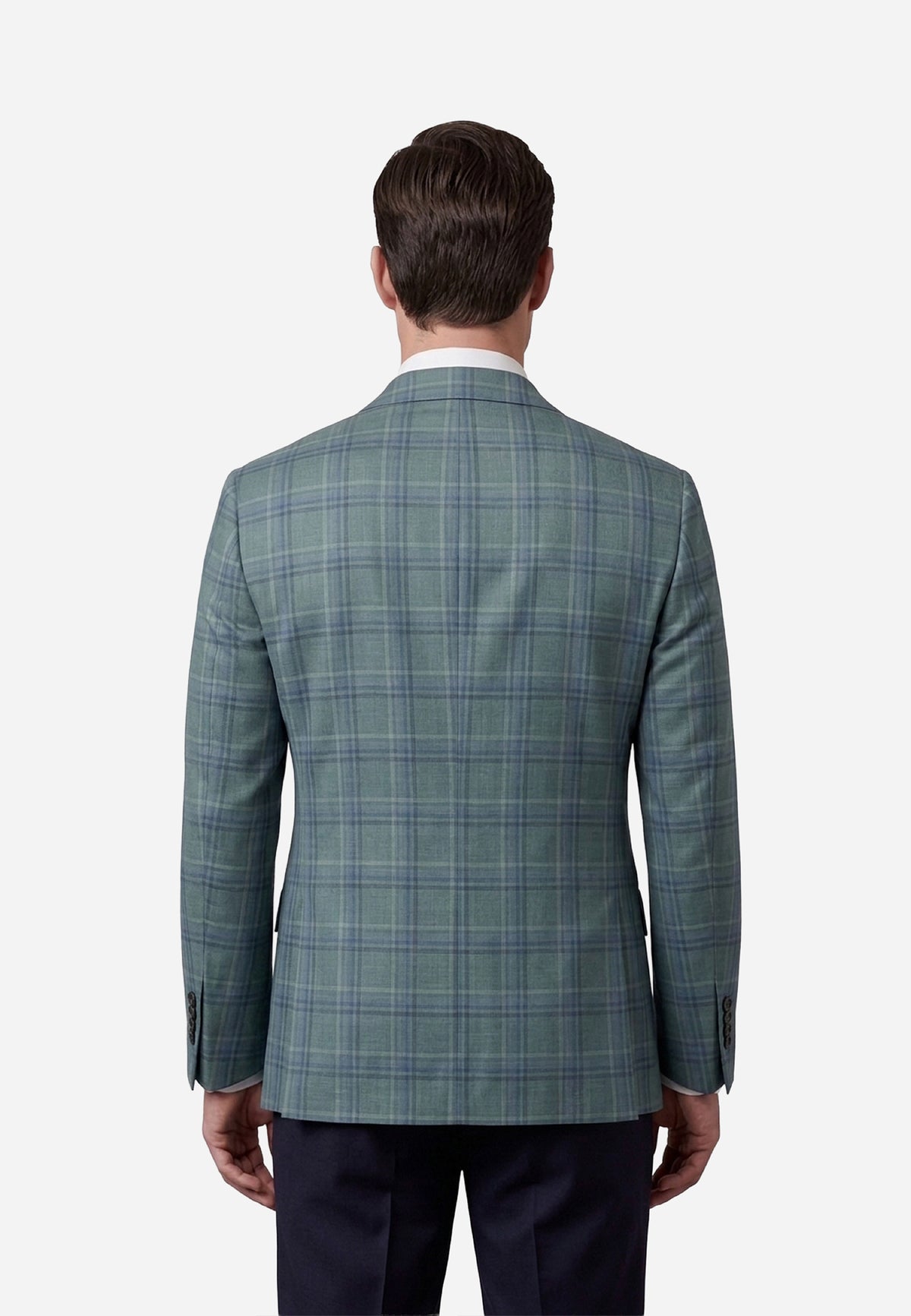 Saco Check en Tonos Verde y Azul P.