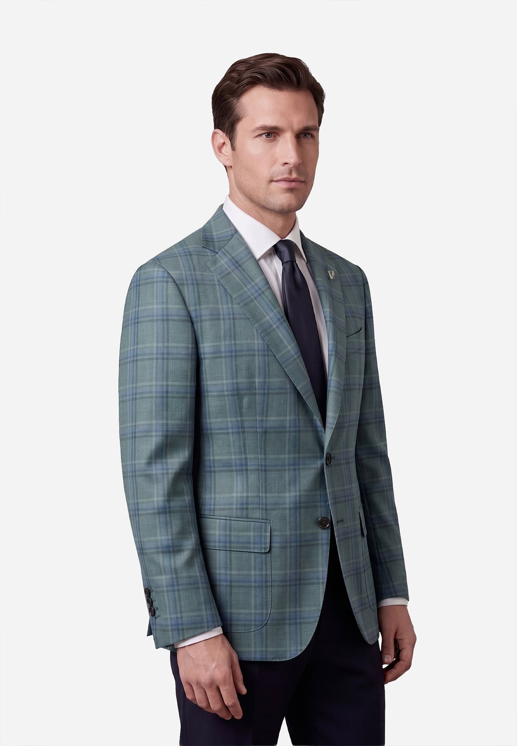 Saco Check en Tonos Verde y Azul P.