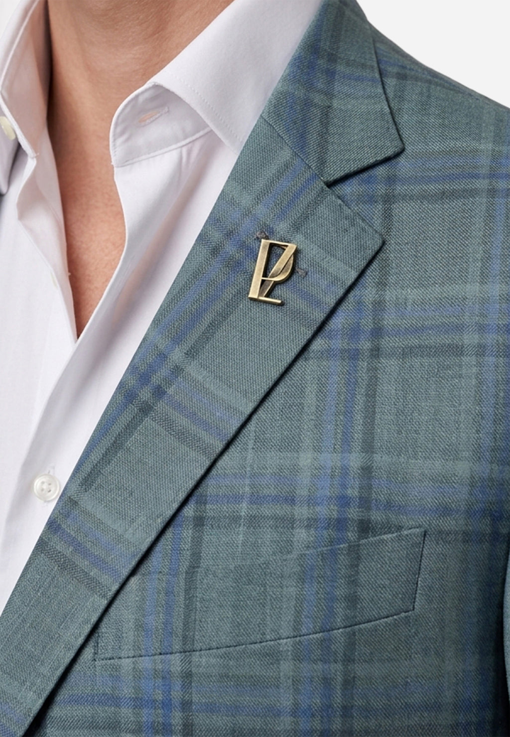 Saco Check en Tonos Verde y Azul P.