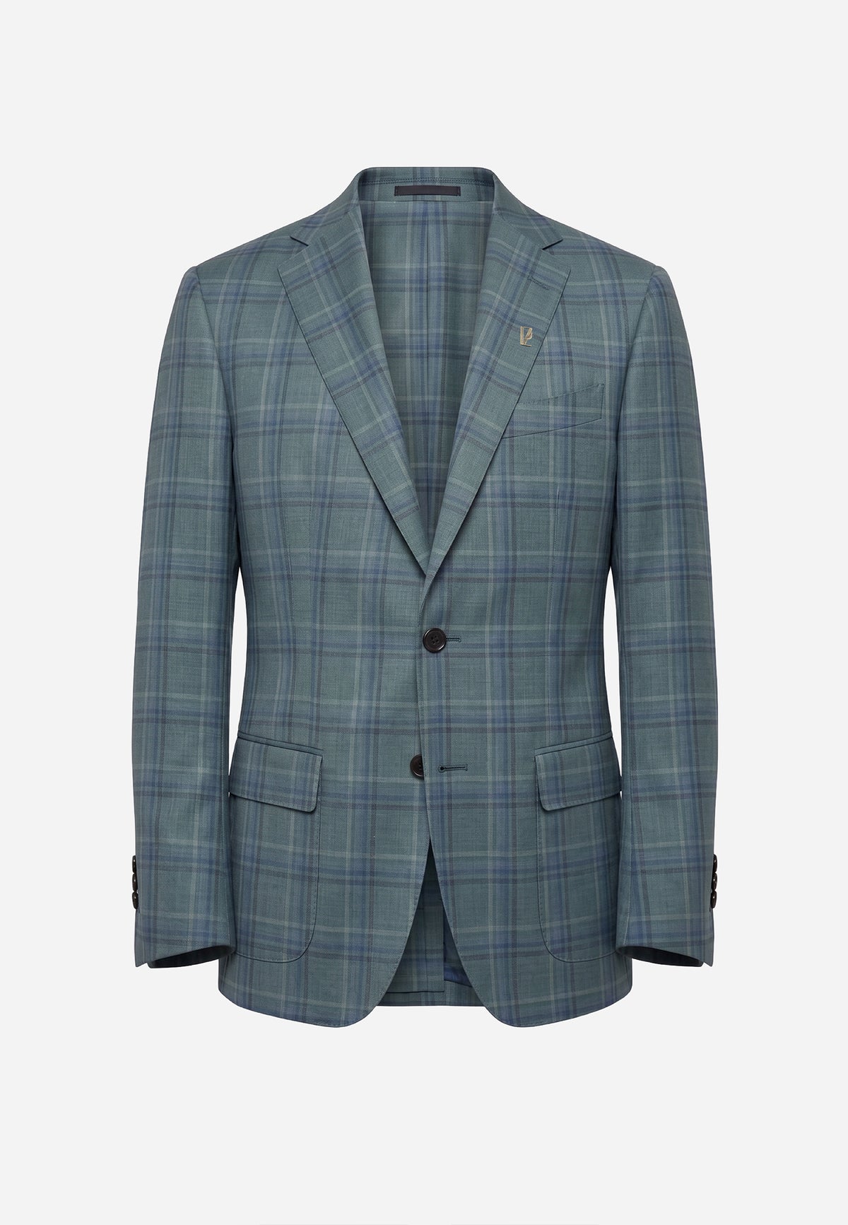 Saco Check en Tonos Verde y Azul P.