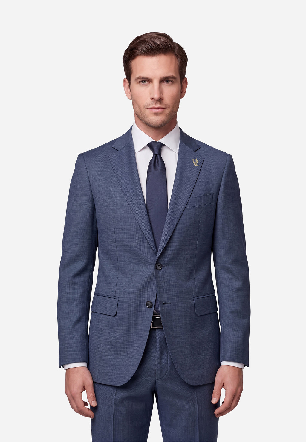 Traje de Micro-Patrón Azul P.