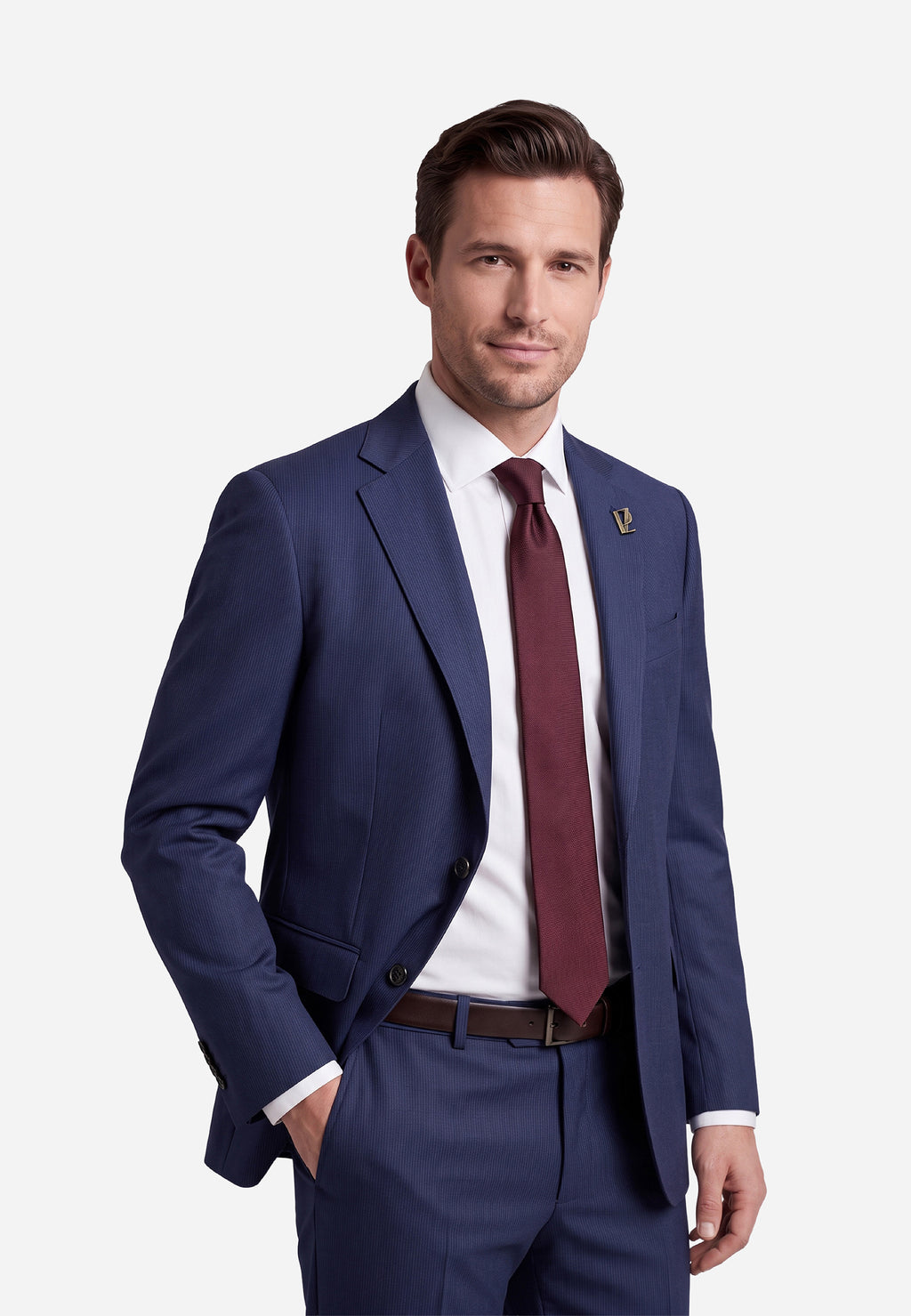 Traje Azul Navy con Microtextura P.