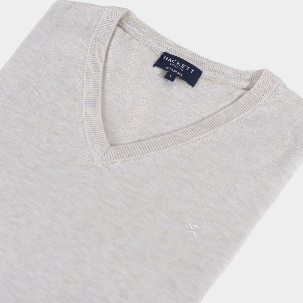 SWETER HACKETT BEIGE 80% COTTON, 20% SILK