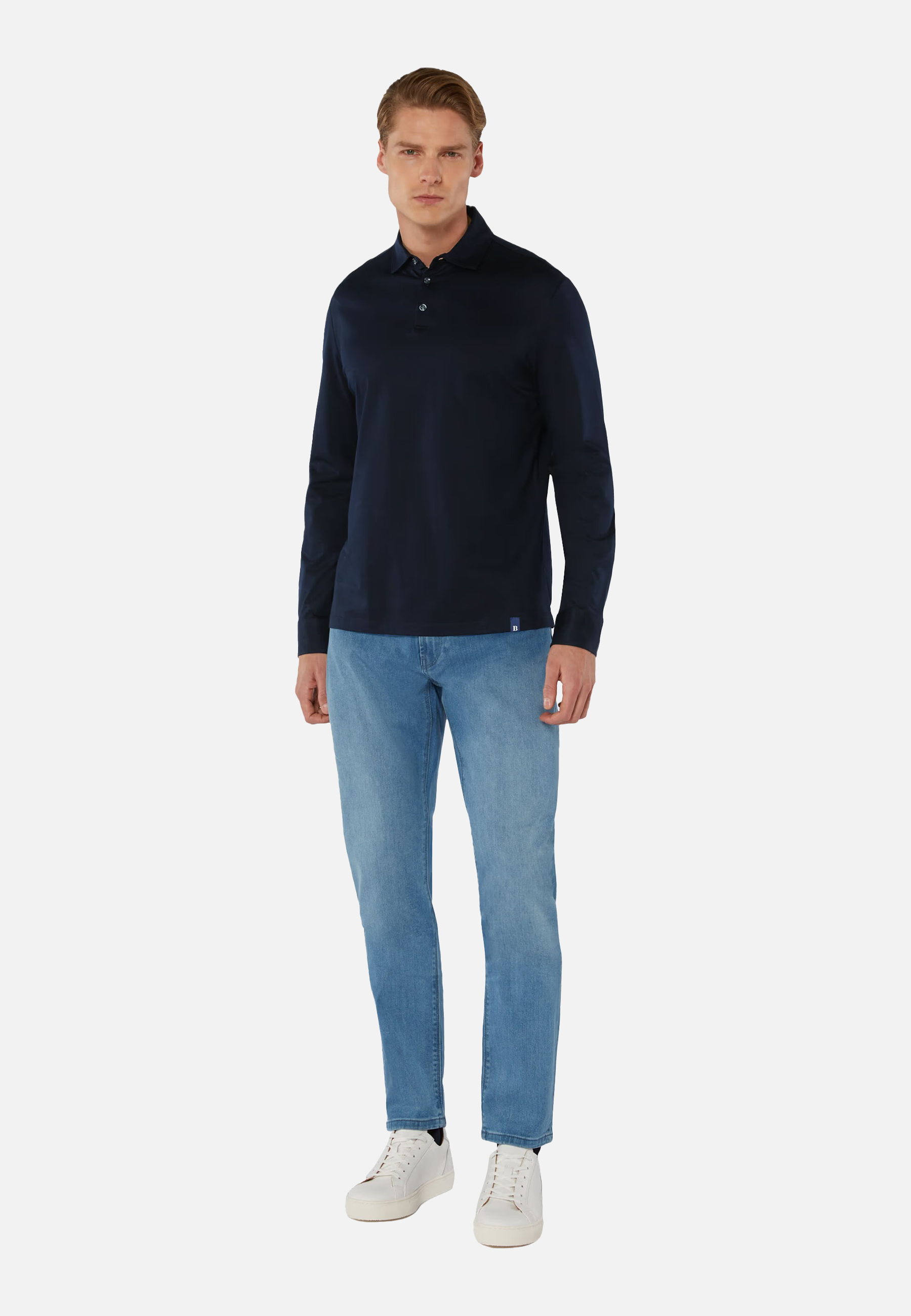 CAMISETA POLO BOGGI AZUL ALGODON T-L