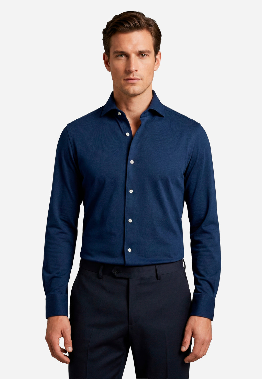 Camisa Azul Marino Algodón B.