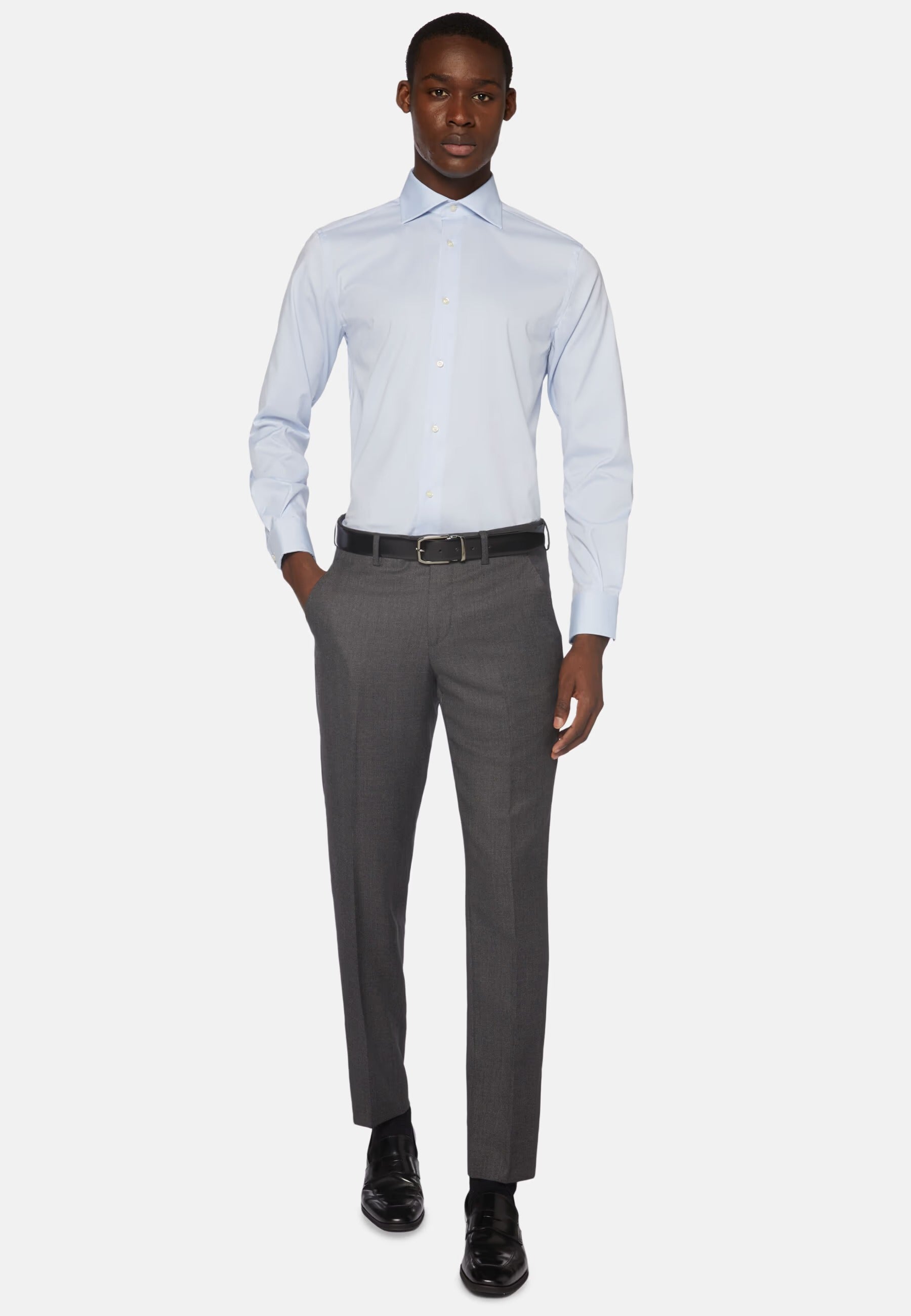 Camisa Boggi Azul en Algodón y Elastano