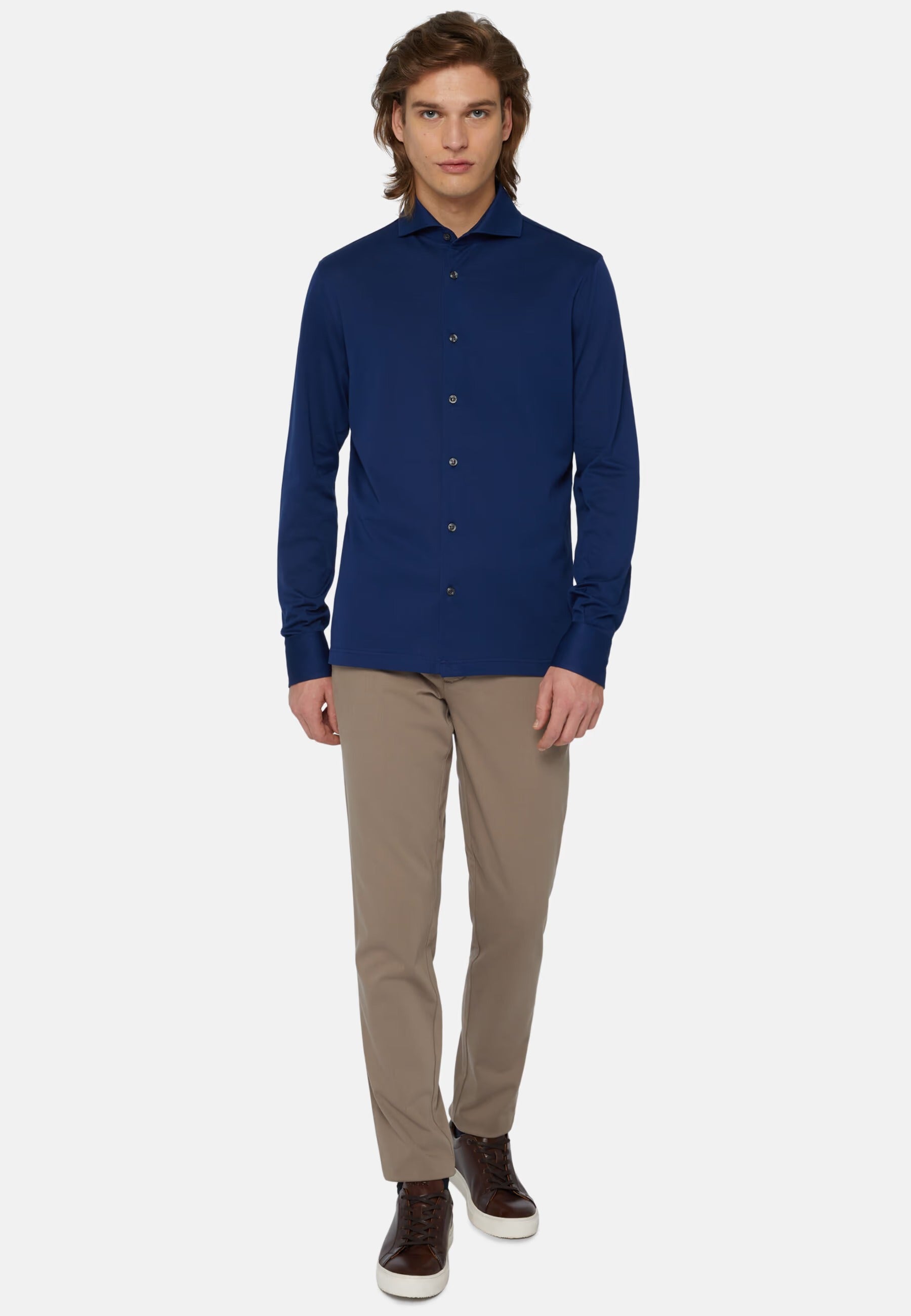CAMISA SPORT BOGGI AZUL ALGODON T-M