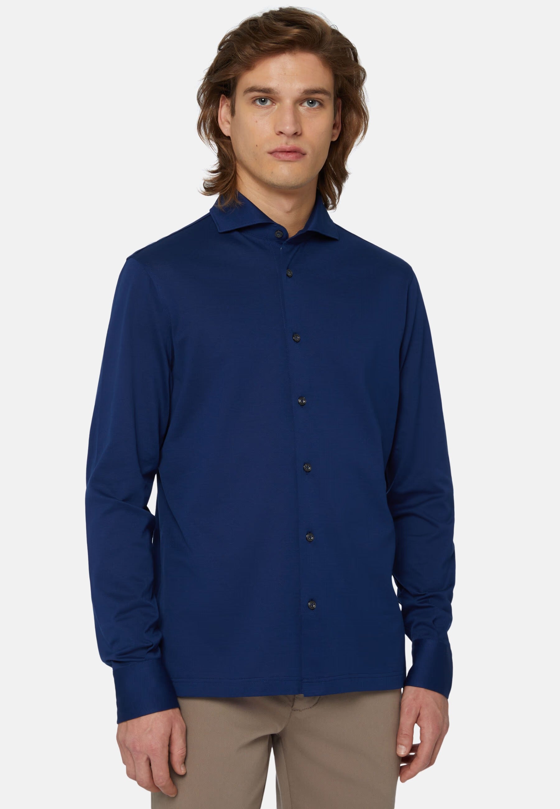 CAMISA SPORT BOGGI AZUL ALGODON T-M