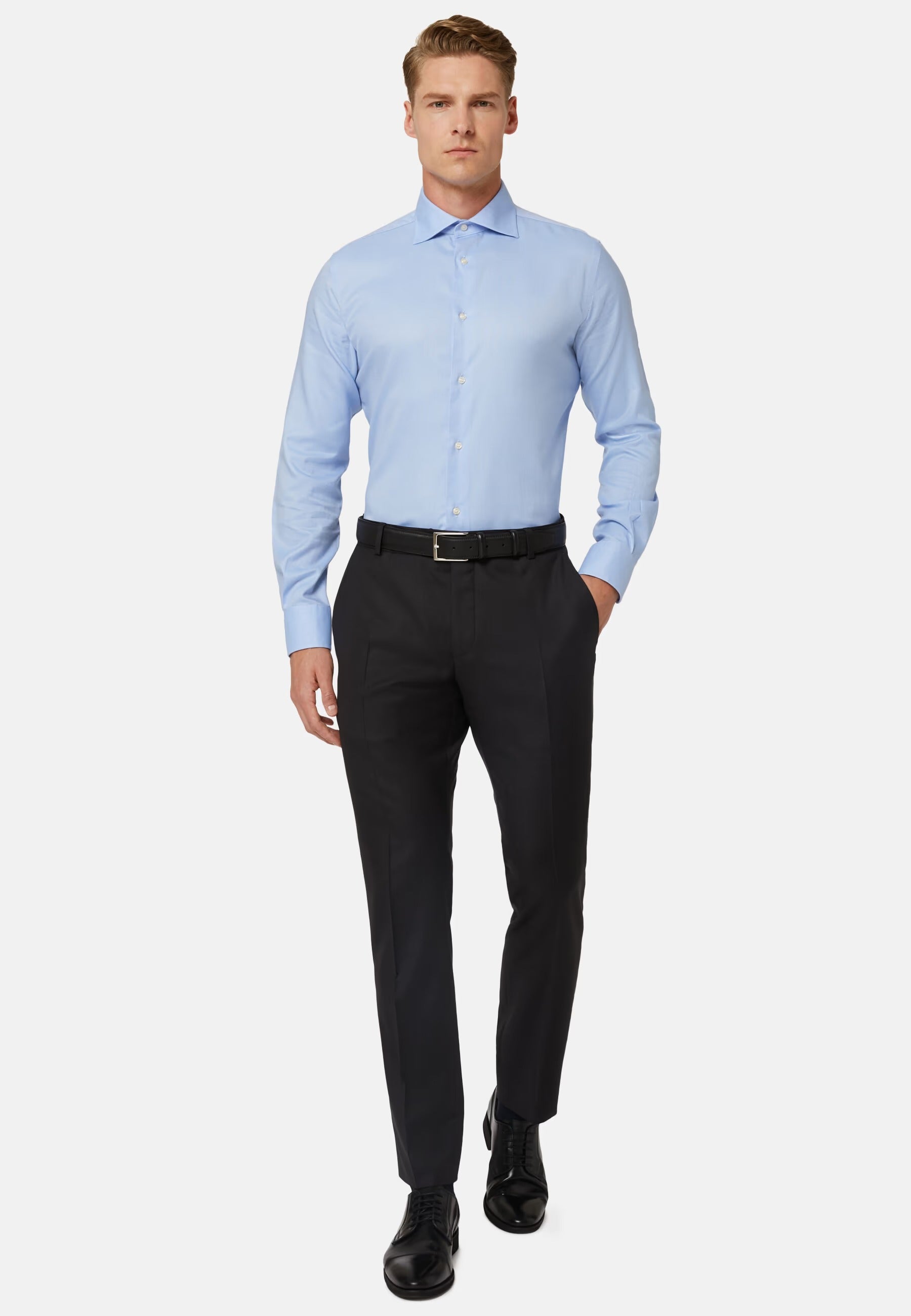 Camisa Boggi Azul en Algodón