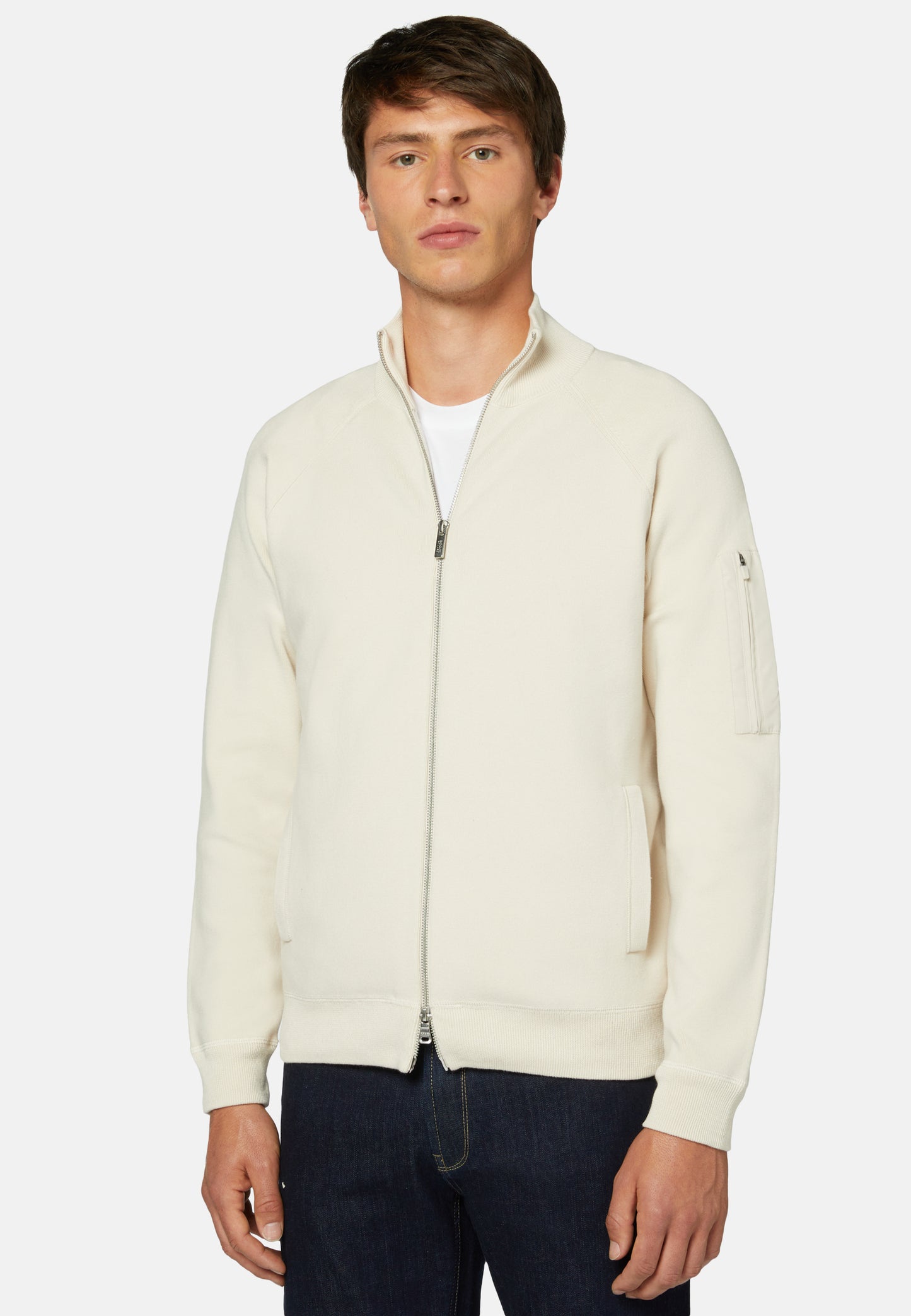 SWETER  BOGGI BEIGE ZIP  ALGODON (23A008302)