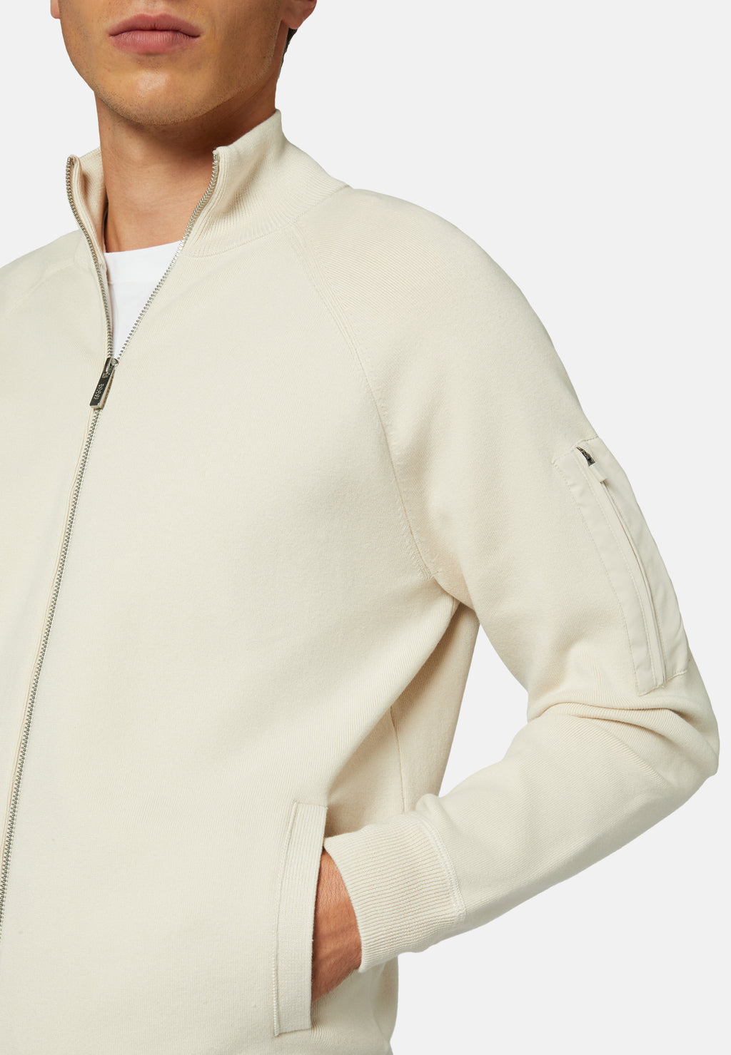 SWETER  BOGGI BEIGE ZIP  ALGODON (23A008302)