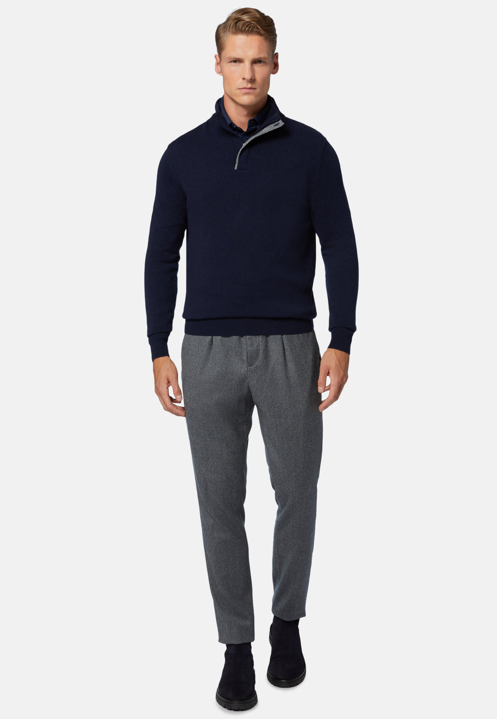 SWETER BOGGI AZUL LANA+CASHEMERE (23A026306)