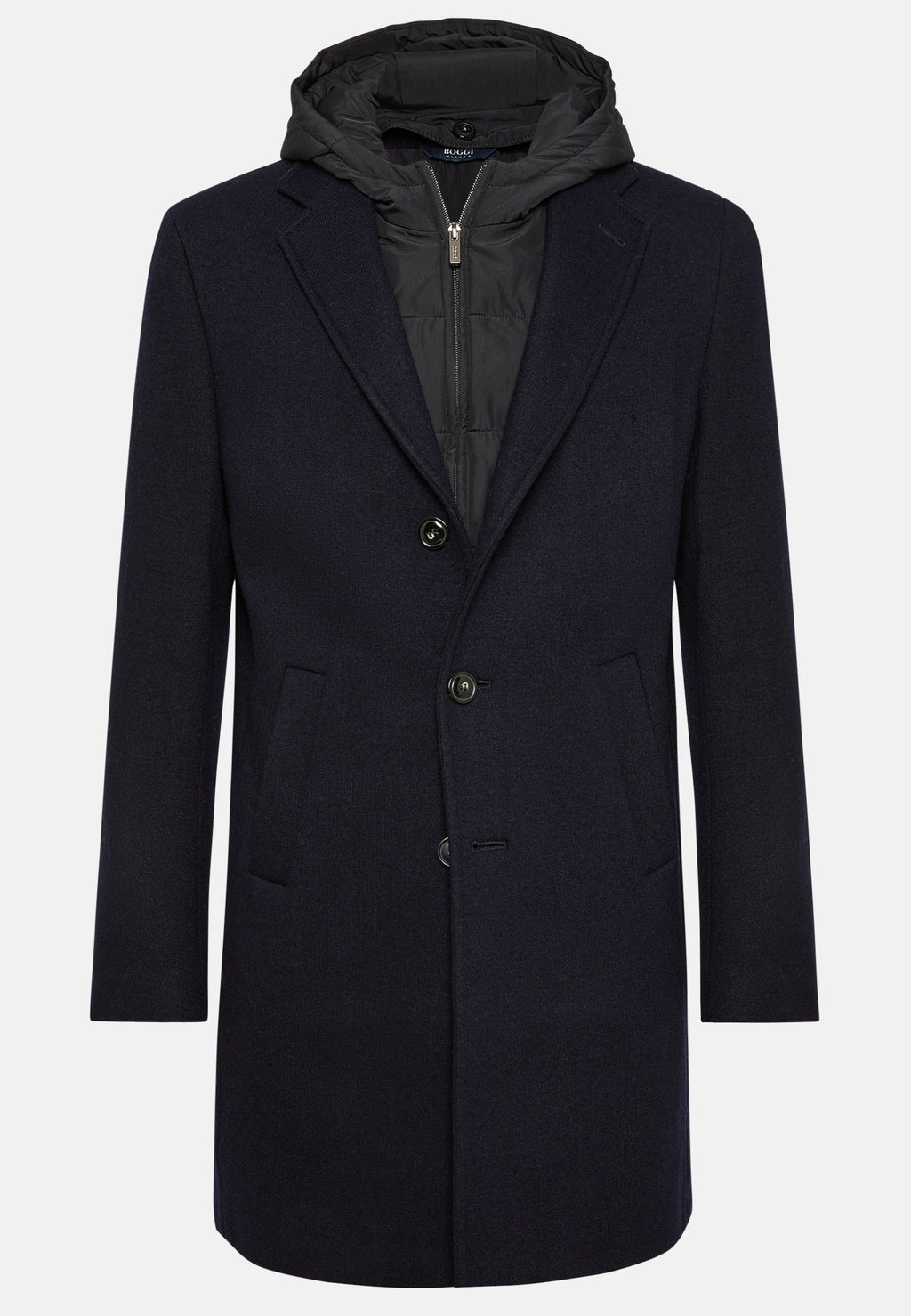 CHAQUETA LARGA BOGGI AZUL +HOODIE  LANA+POLI (23A029102)