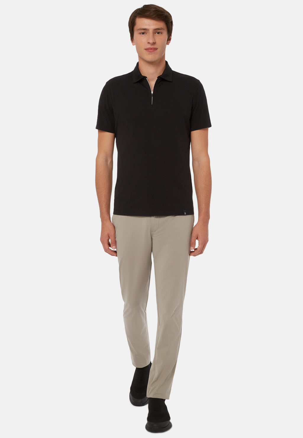CAMISETA POLO BOGGI NEGRO  ZIP algod (23A054104)