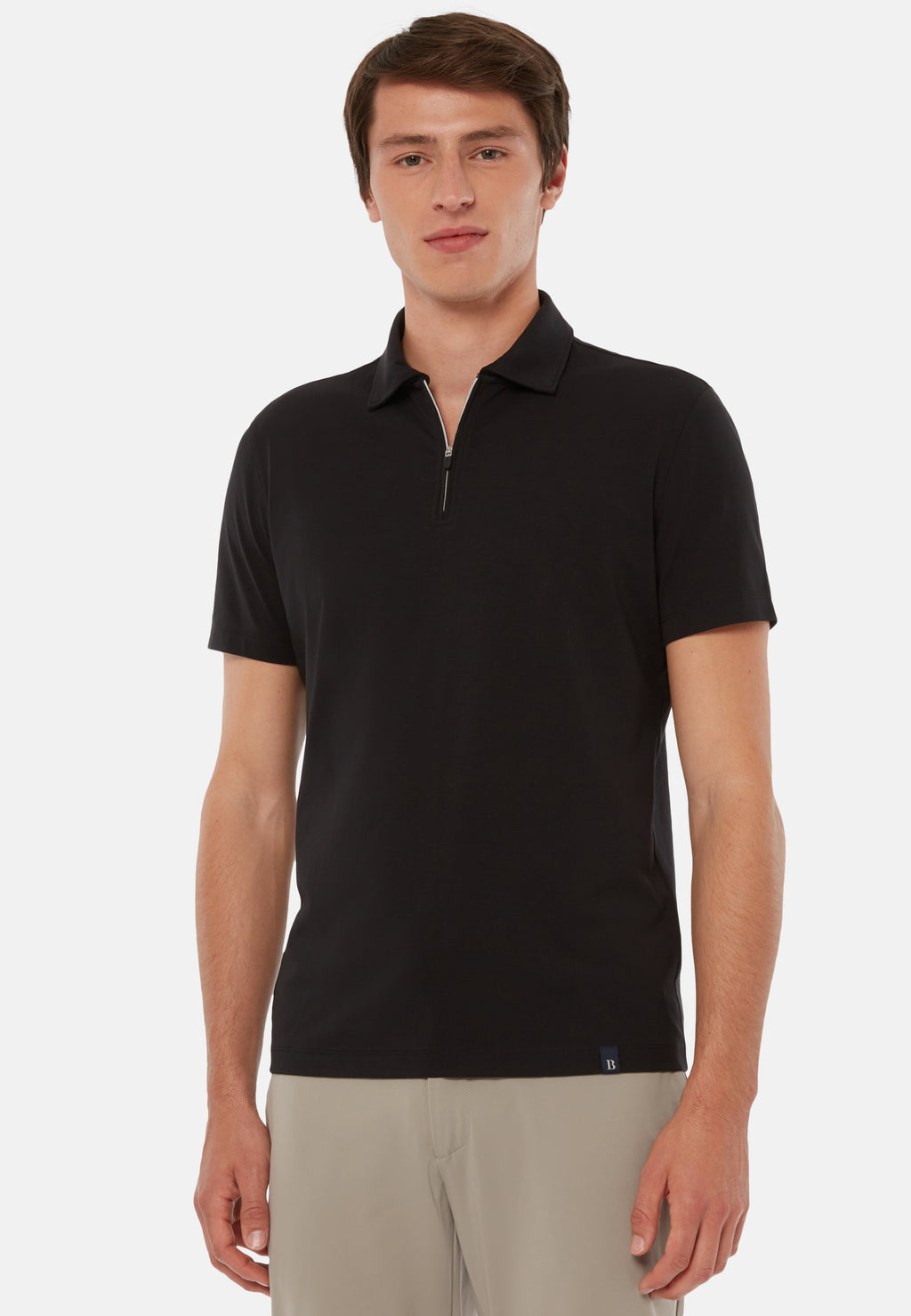 CAMISETA POLO BOGGI NEGRO  ZIP algod (23A054104)