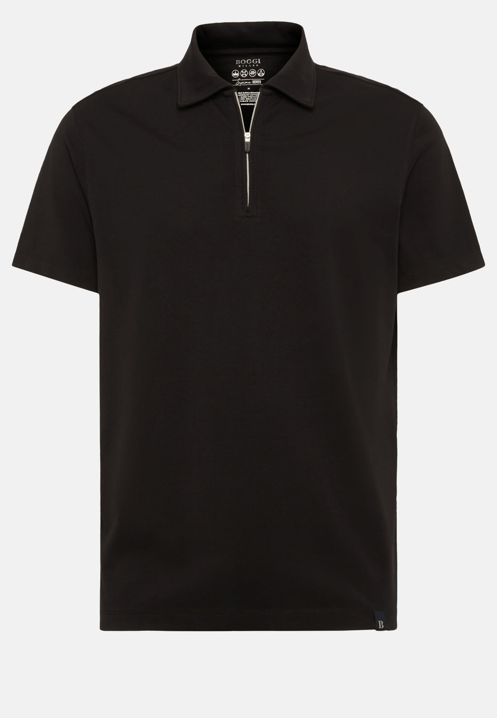 CAMISETA POLO BOGGI NEGRO  ZIP algod (23A054104)