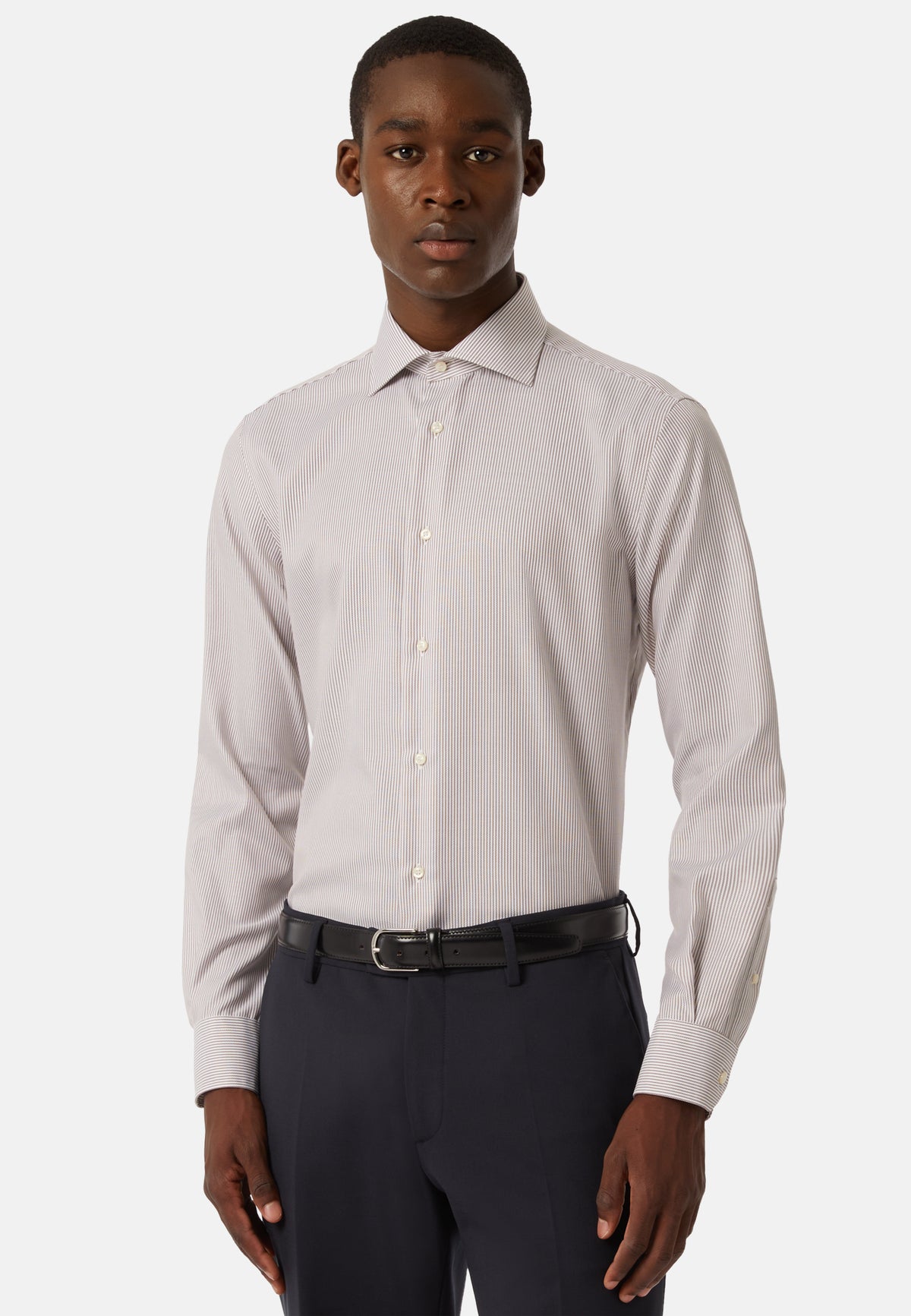 Camisa Café Rayas B.