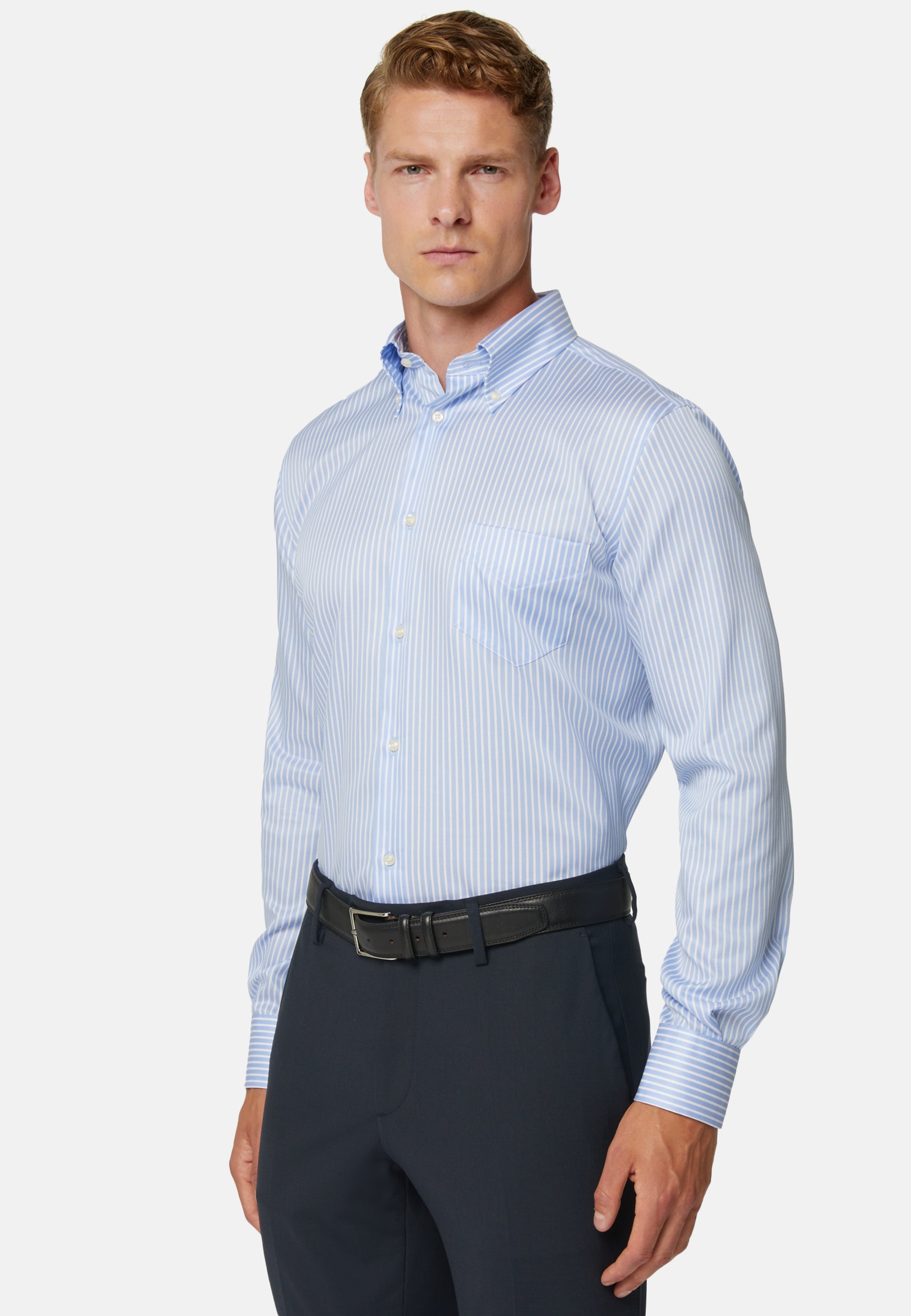 Camisa  Rayas Celestes B.