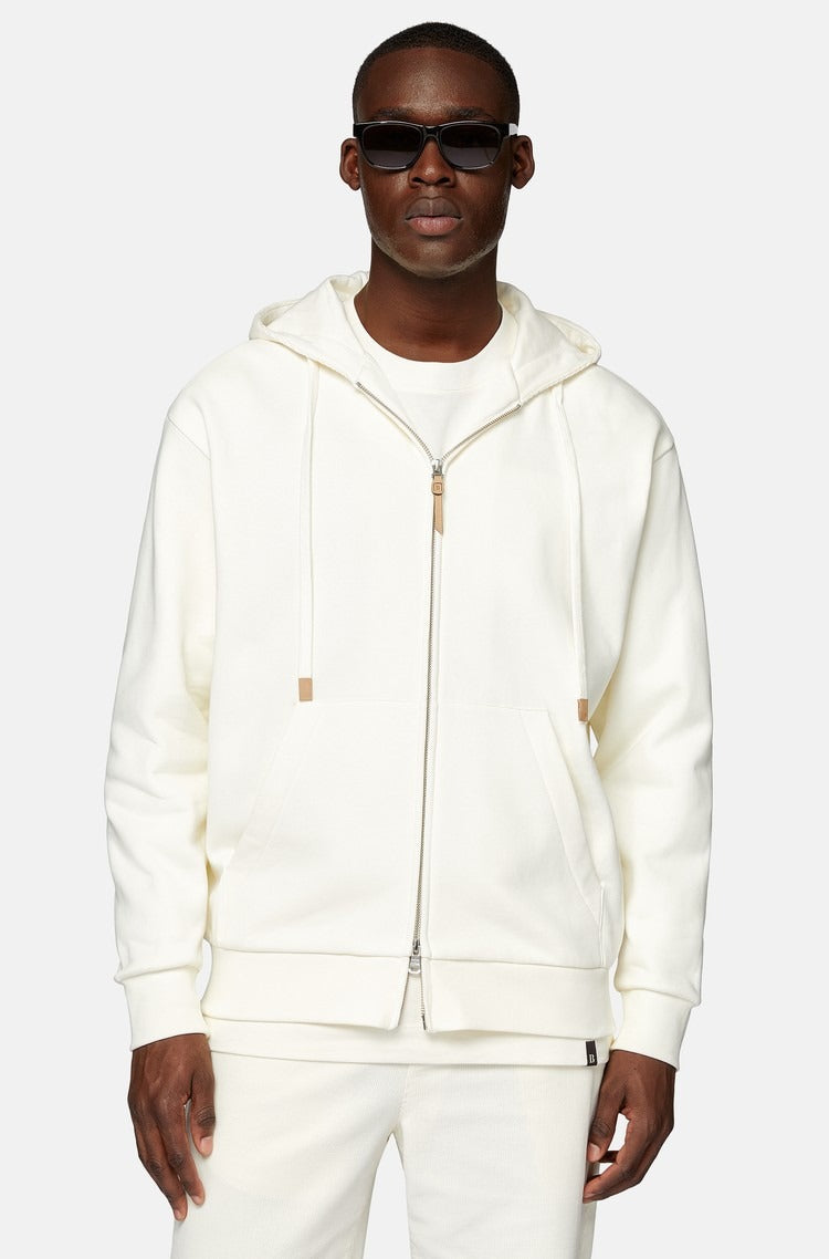 Chaqueta Blanca con Cremallera Completa en Algodón B.