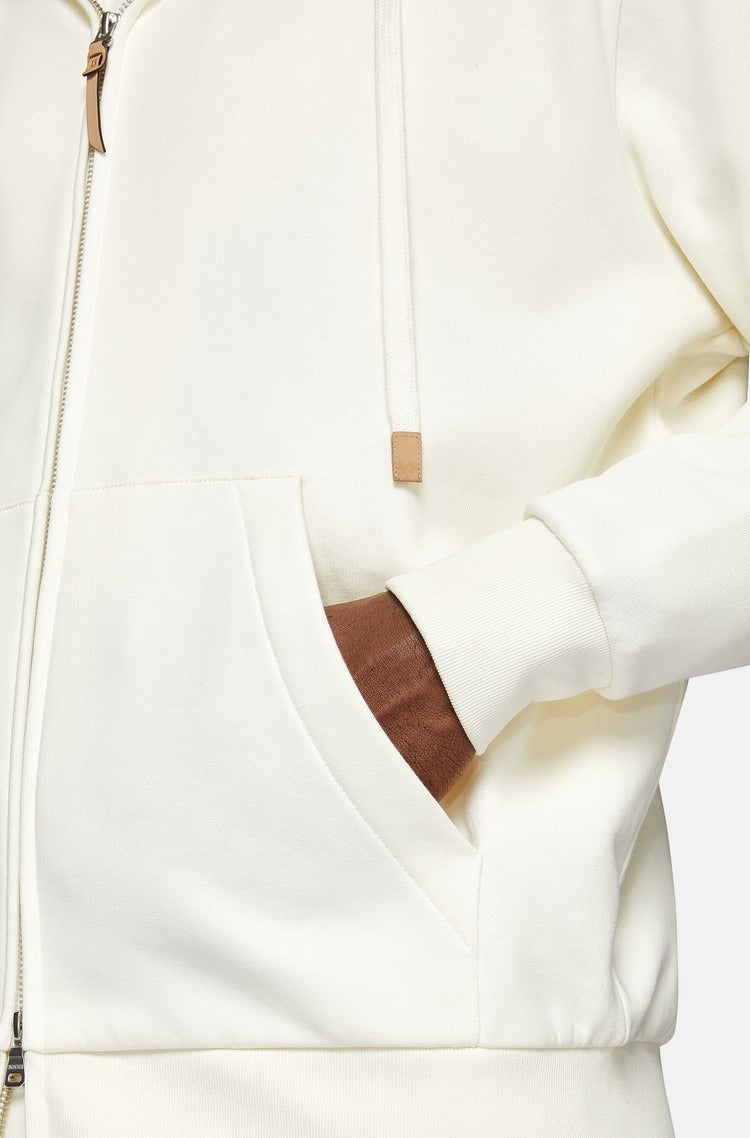 Chaqueta Blanca con Cremallera Completa en Algodón B.