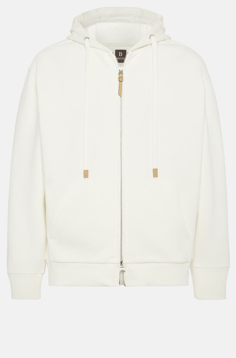 Chaqueta Blanca con Cremallera Completa en Algodón B.
