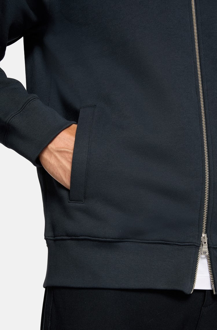 Chaqueta Azul Marino con Cremallera Completa en Algodón B.