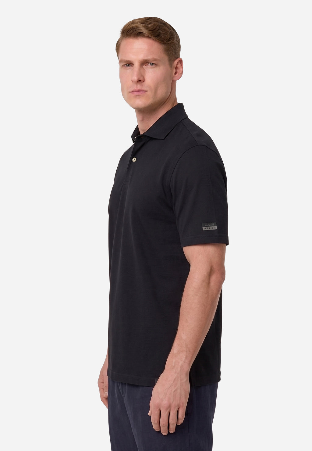 Polo Negro De Punto B Tech BM.