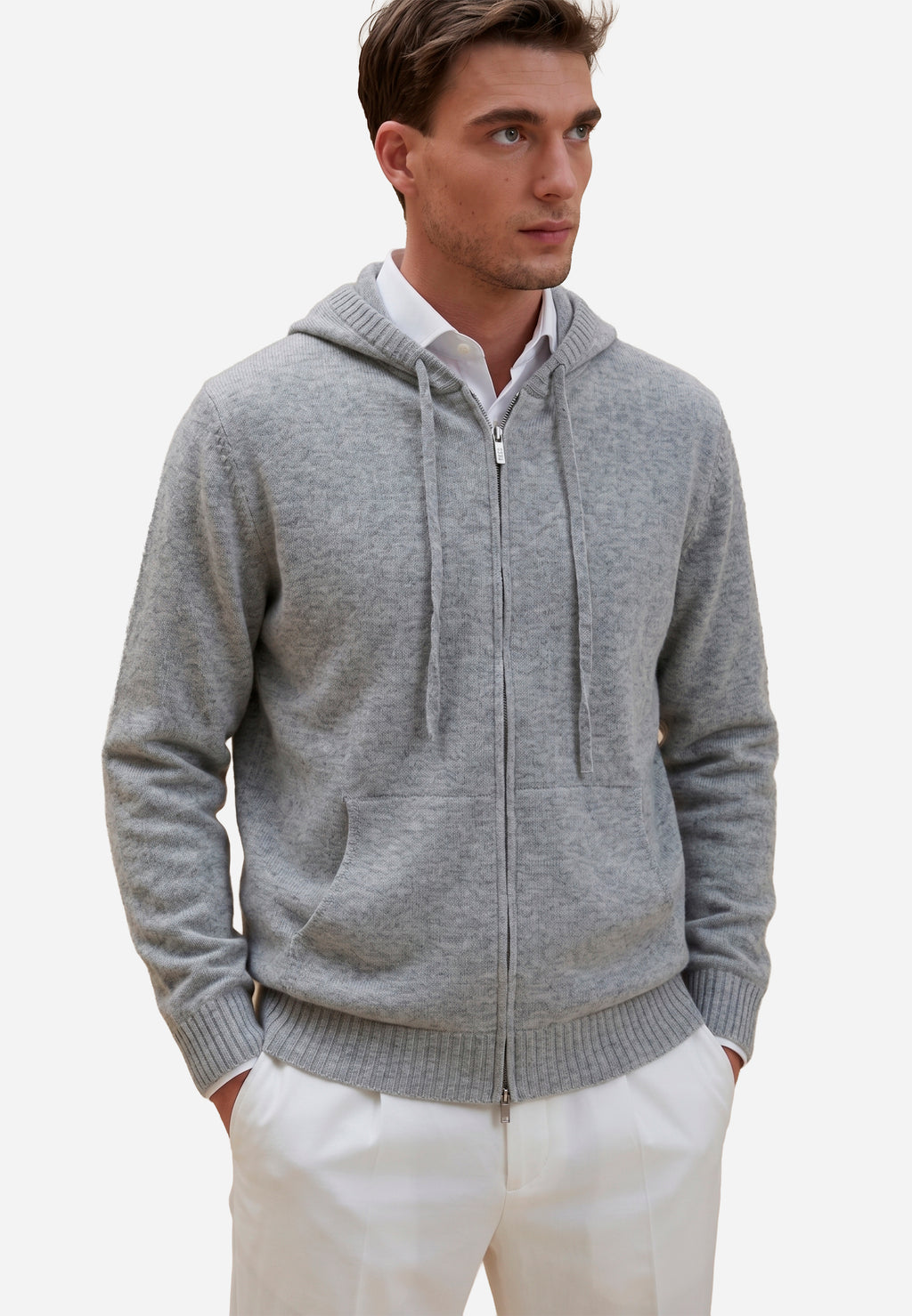 Sweater Hoddie Gris Hombre B.M.